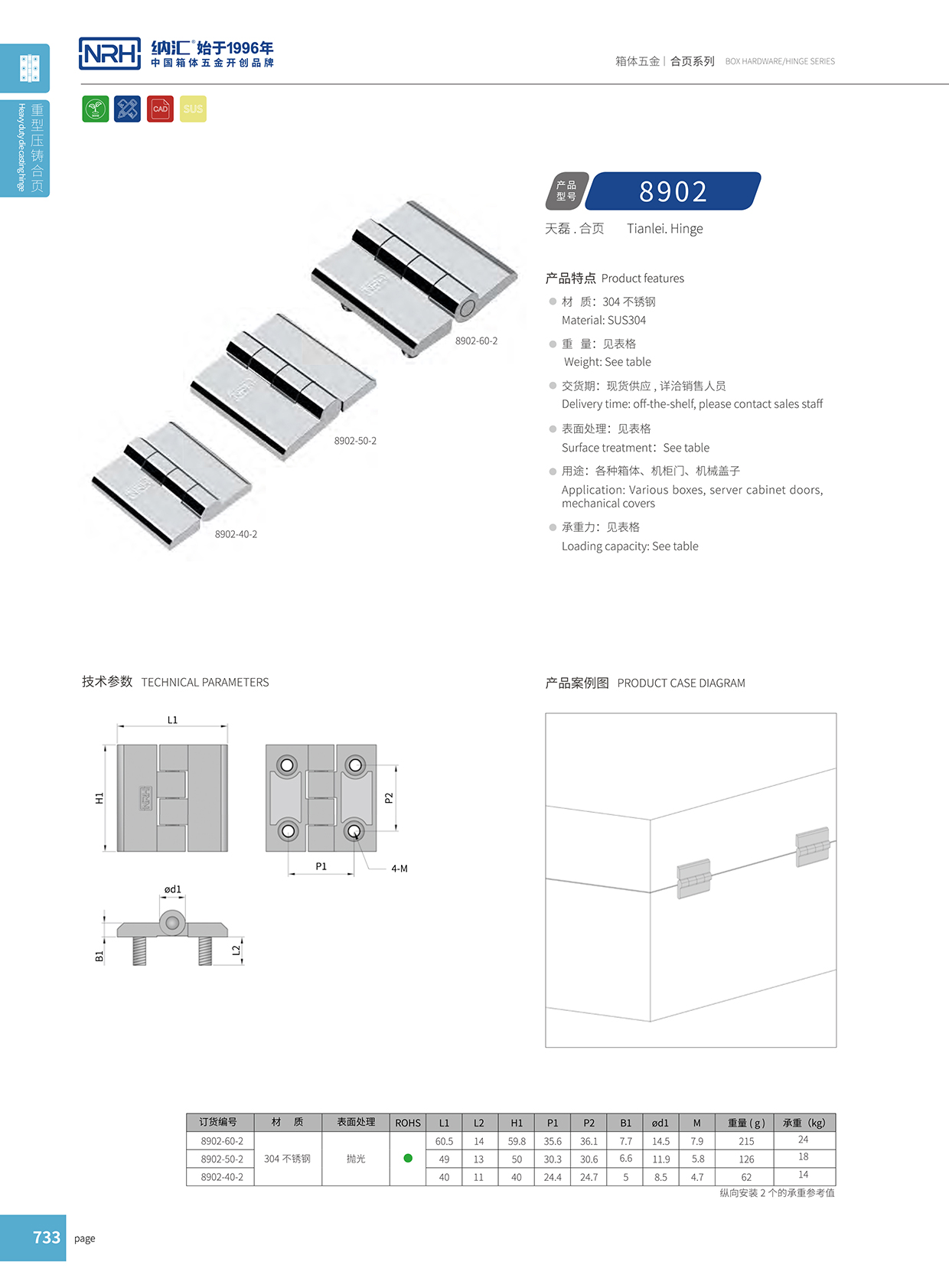 樱桃视频APP在线观看/NRH 8902-40-2 重型箱铰链